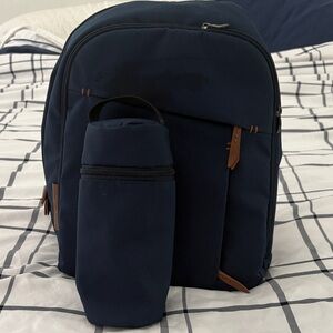Uppababy Navy Blue Diaper Backpack and Bottle Cooler Pouch Set